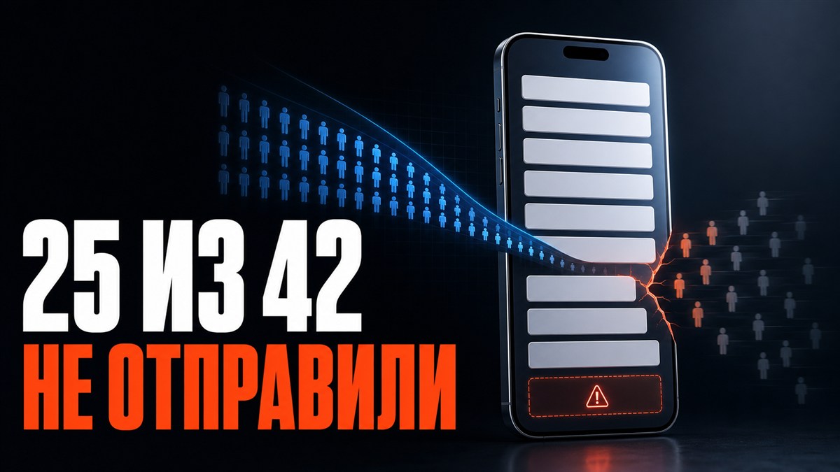 25 ИЗ 42 НЕ ОТПРАВИЛИ