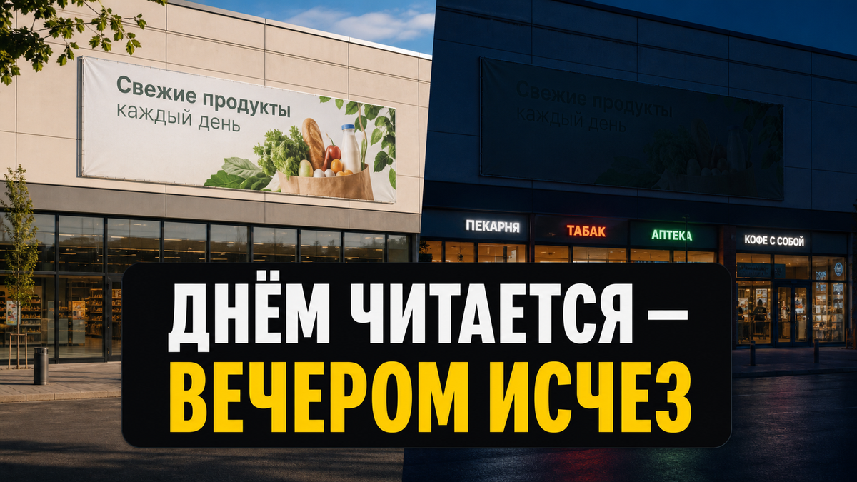 Кейс: баннер днём читался, а вечером исчез