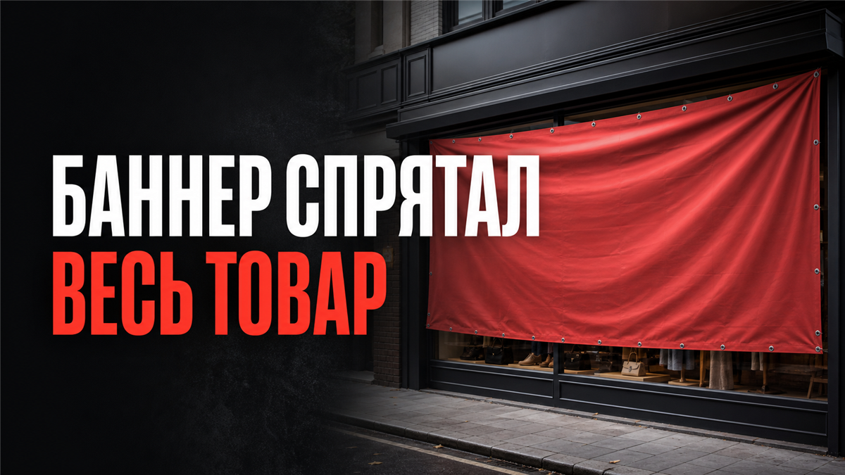 Кейс: баннер на витрине закрыл товар, а не продал его