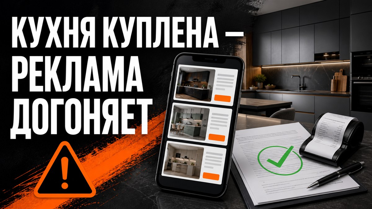 КУХНЯ КУПЛЕНА — РЕКЛАМА ДОГОНЯЕТ